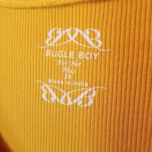 Vintage Top Women’s Plus Size 3X Orange Short Sleeve Ruffled 90s Y2K Ribbed - Picture 7 of 10